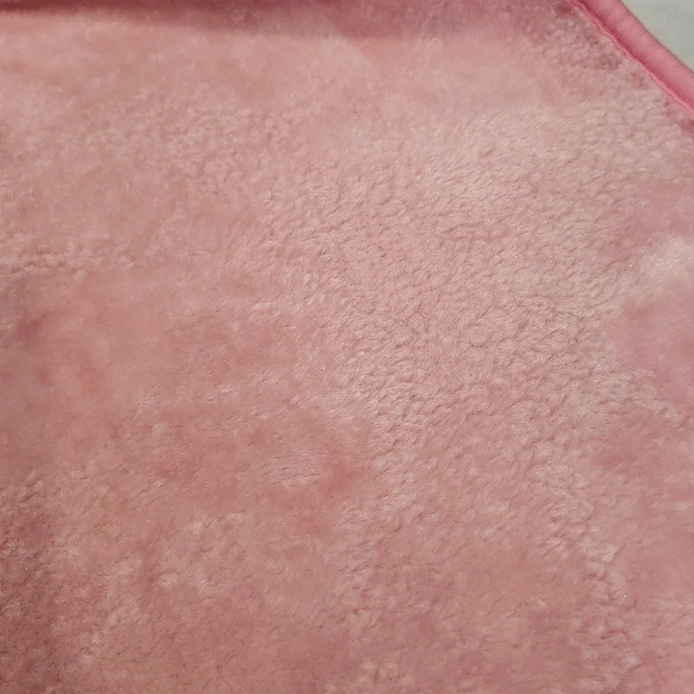 Vintage Precious Moments‎ Girl on Swing Pink Plush Blanket *Read
